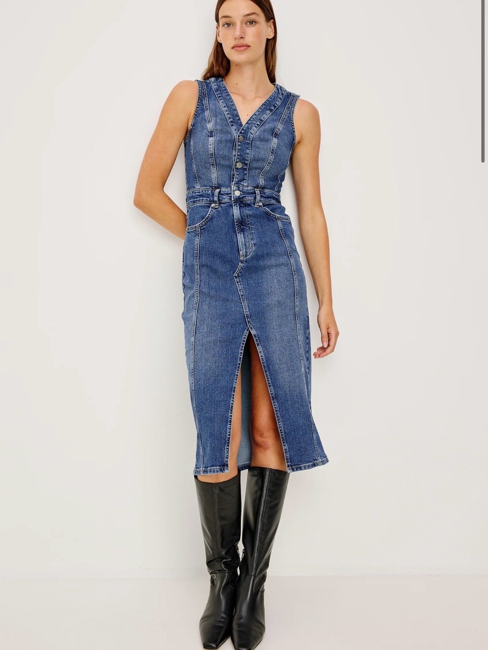 REVOLVE - NWT RAILS- WESTWOOD DENIM DRESS IN FORGET ME NOT - XS